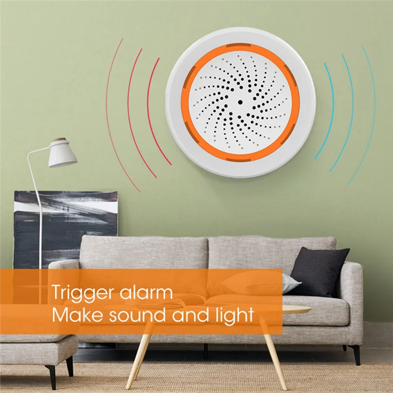 A72Z 1 PCS Tuya Zigbee 스마트 사운드 및 라이트 사이렌 센서 스마트 라이프 홈 보안 시스템 Tuya 게이트웨이 허브 Tuya 용 사이렌 알람