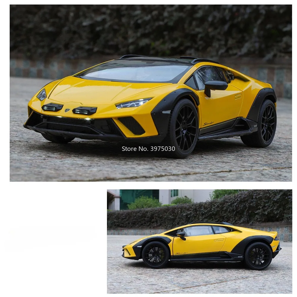 1:18 Lambor Huracan Sterrato ONE juguetes coches de aleación modelos puertas abiertas coche deportivo en miniatura volante vehículos para niños regalos