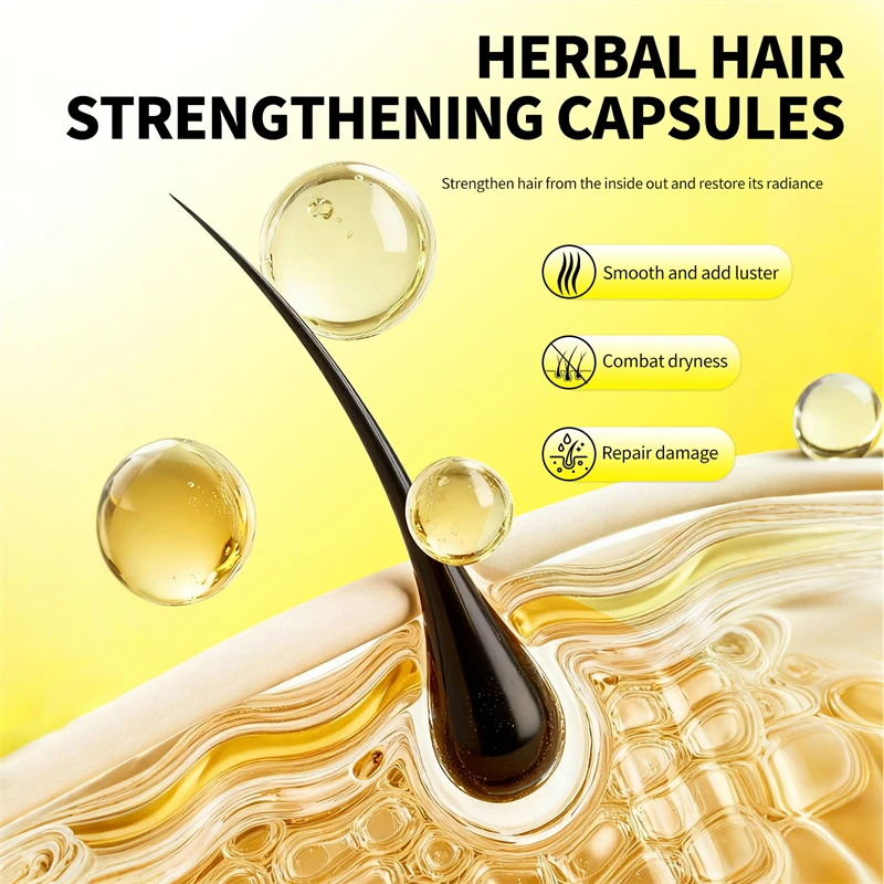 Hair Care Vitamin Capsules Beard Growth Serum Spray Fast Styling Hair Growing Essential Oil Thicker Repair Damaged Hair Care Oil view 2