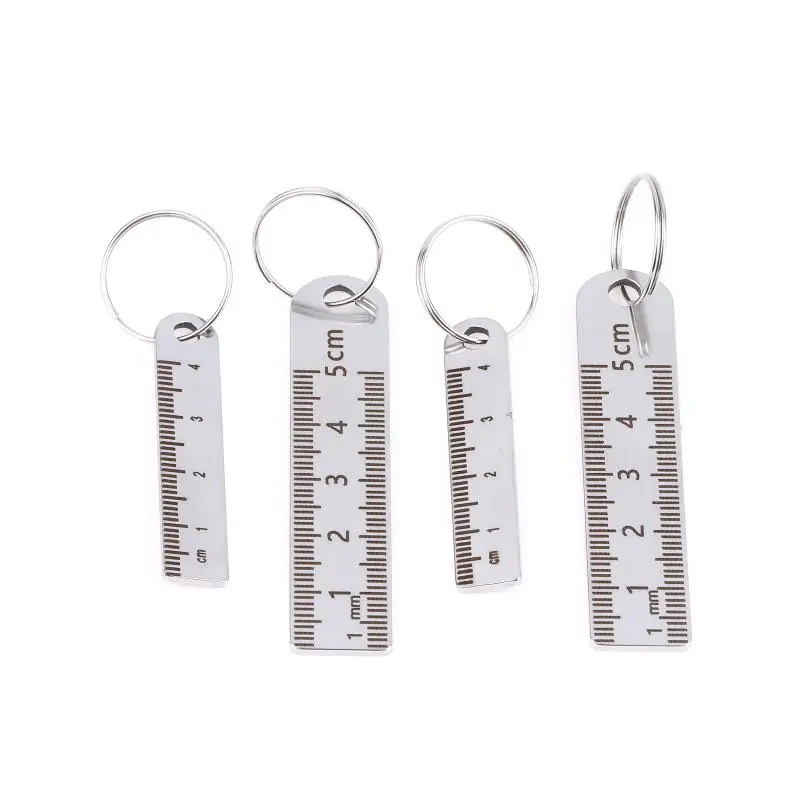Mini Edelstahl-Lineal Schlüsselanhänger | 1-5cm Tragbares Messwerkzeug Schlüsselanhänger (Diebstahlsicheres Messlineal) – Detail 8