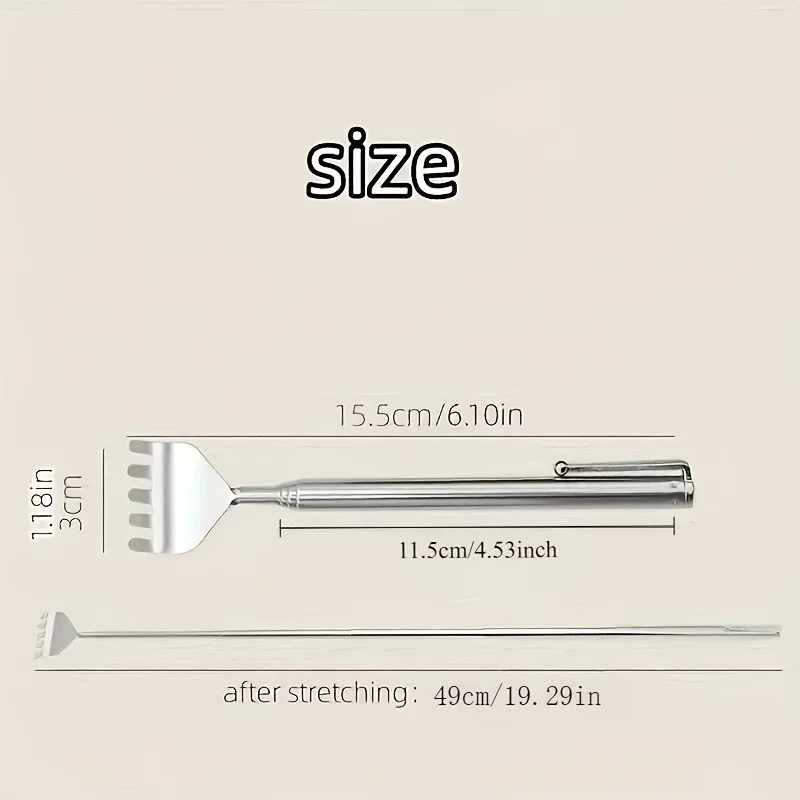 2pcs Extendable Back Scratcher for Men Portable Telescopic Metal Back Scratchers Back Hand Massager for Birthday Christmas Gifts view 2
