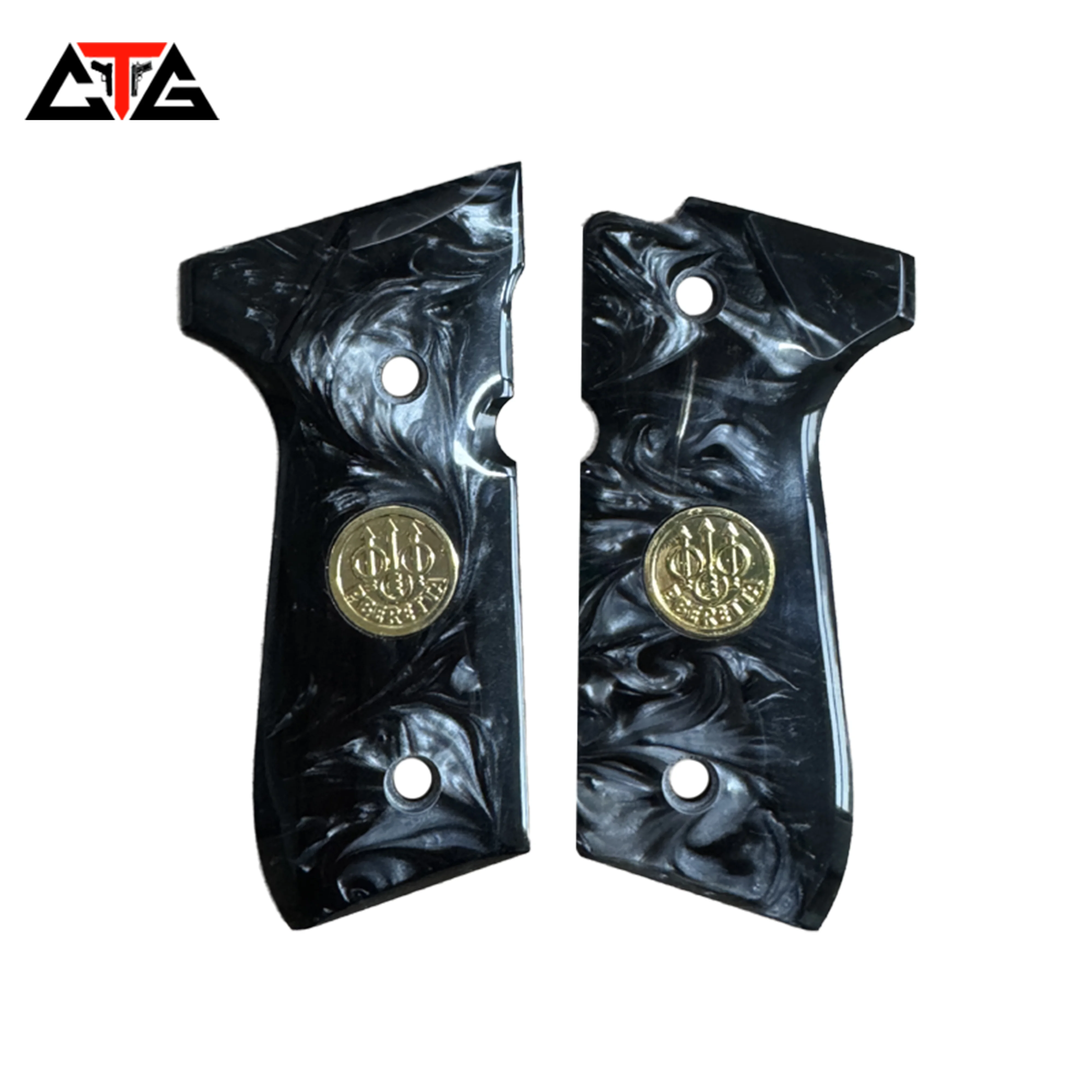 Панели с черной жемчужной смолой для Beretta 92FS / 92F / M9 / M9A1 |   Сменные полноразмерные ручки для пистолета