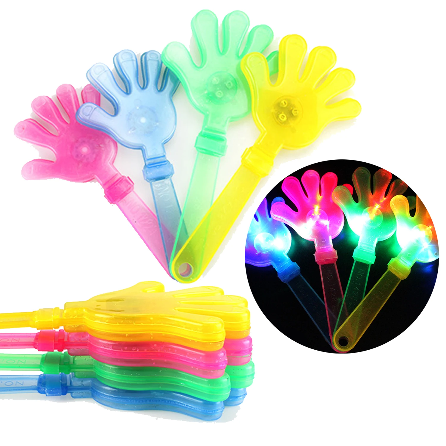 1pcs Hand Clappers Light up LED Clappers Noisemakers Loud Noise Maker Toy Clap Toy for Wedding Birthday Party Favors Supplies