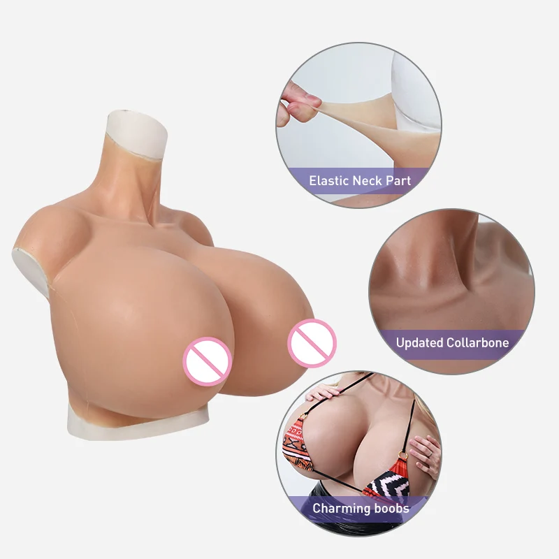 Roanyer Silicone X Cup Breast Forms for Crossdresser Costumes Huge Large Boobs Shemale Realistic Fake Boobs Drag Queen Tits