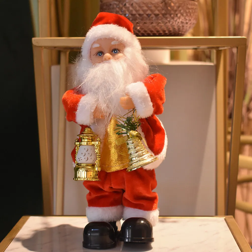 

1 шт. Электронная музыкальная фигурка Санта-Клауса, рождественское украшение, электрический качающийся Санта, музыкальный декор, работает от батареек