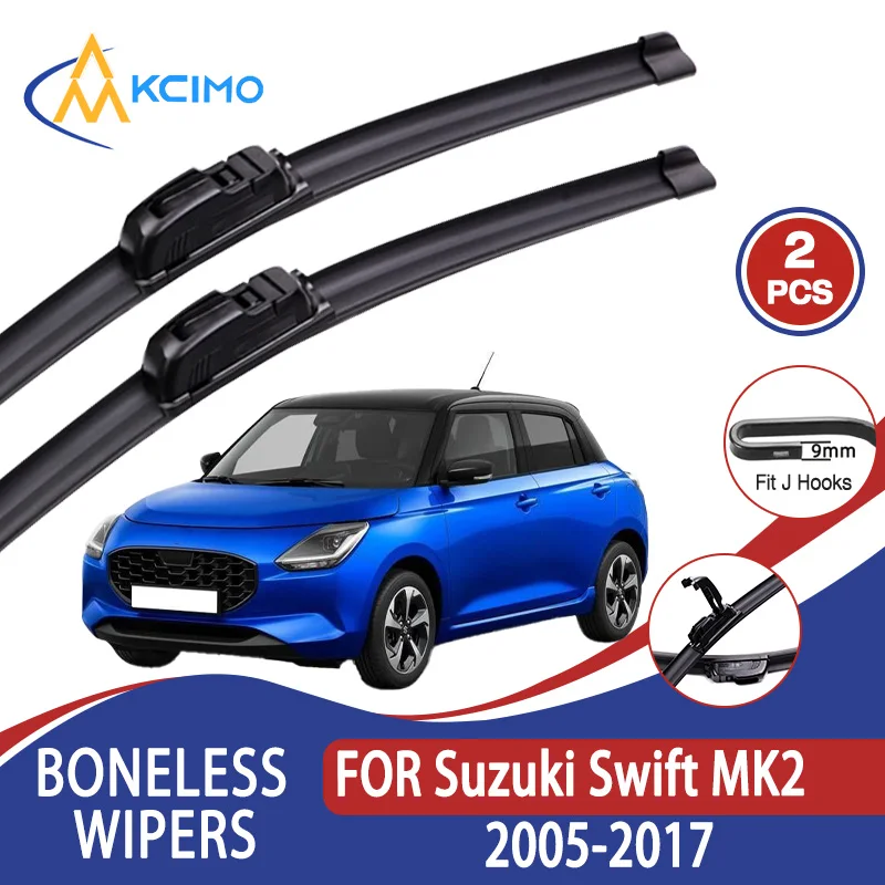 

For Suzuki Swift Hatchback MK2 2005-2017 Car Wiper U-type Soft Rubber Boneless Wiper HD Quiet Durable Automotive Wiper 21"+18"