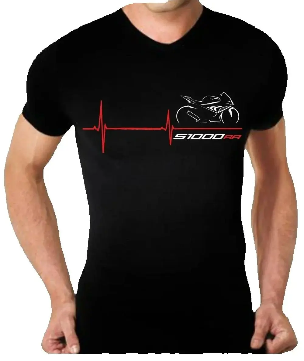 S1000RR Motorcycle Heart Beat T-Shirt 100% Cotton O-Neck Summer Short Sleeve Casual Mens T-shirt Size S-3XL