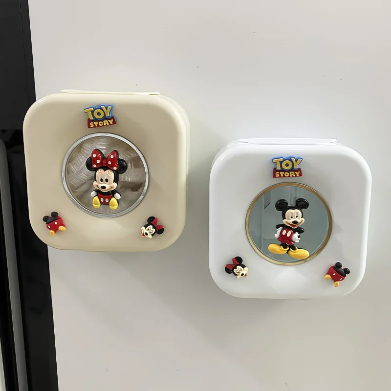 디즈니 미키 냉장고 문 추출 일회용 플라스틱 포장 신선한 가방 보관 상자 주방 가정용 유물 Cartoon15x15