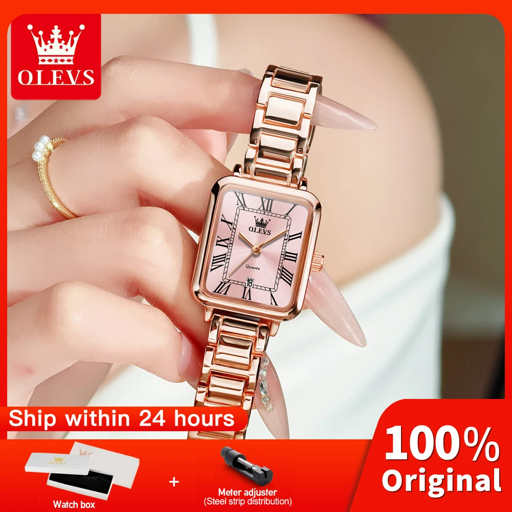 

OLEVS 5641 Watches Womens New Square Quartz Watch Waterproof Luminous Date Ladies Watches Original Fashion Elegant Gifts