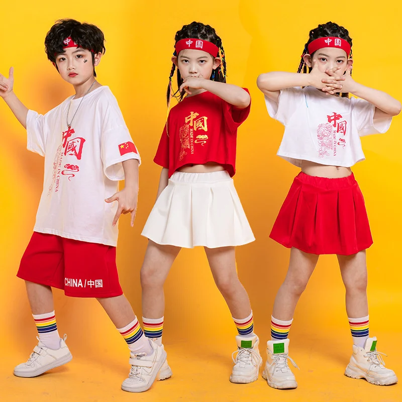 Children's street dance suit for children's day, cheerleading performance suit for boys' and girls' games, Chinese style,