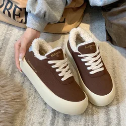 Fashion Cotton Sneakers Shoes Warm Suede Platform Sneakers Casual 2025 Winter Plus Fleece Snow Botas Mujer Mixed Color Tennis