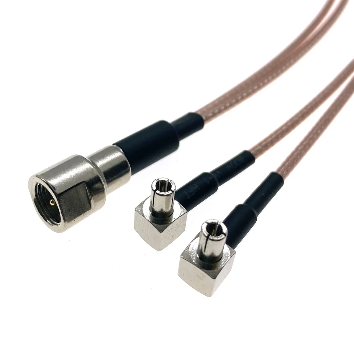 F to TS9 Coax Cable F Type Male to Dual TS9 Male Right Angle Splitter Cable RG316 Y Type Coaxial Cable