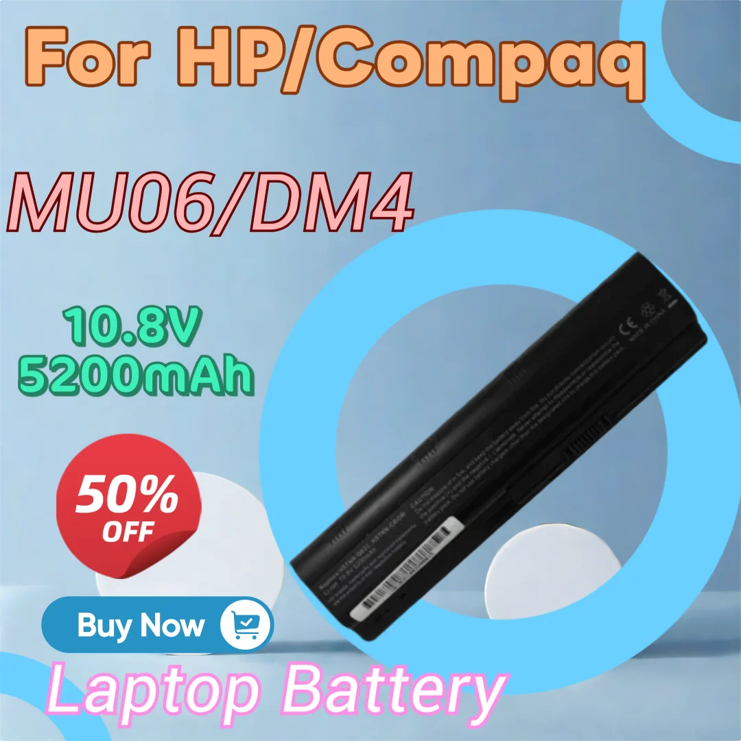 

New High Quality 10.8V 5200mAh Laptop Battery MU06/DM4 for HP/Compaq HSTNN-181C/Q61C/Q62C/CBOW/IB0N/IB0X MU06 HSTNN-IB1E/OB0X