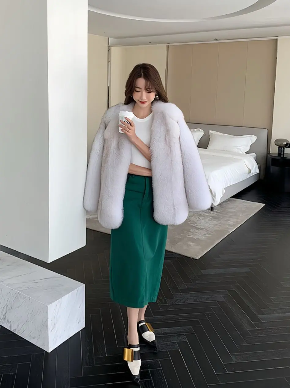 

Искусственный Мех Для Пальто Пальто Женские Кибербанк Повседневная Шикарная Повседневная Жена Эстетический Глубокий Подол С разрезом Минимализм Feminino Синий Съемный Тренд