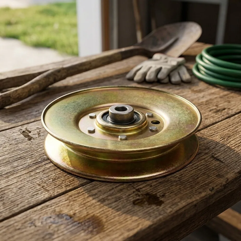 Metal Single Groove Pulley for Cadet For Lawn Mowers Model 756-04522 Zinc Plated Sprocket 12.8 by 2.8 cm Gold Finish
