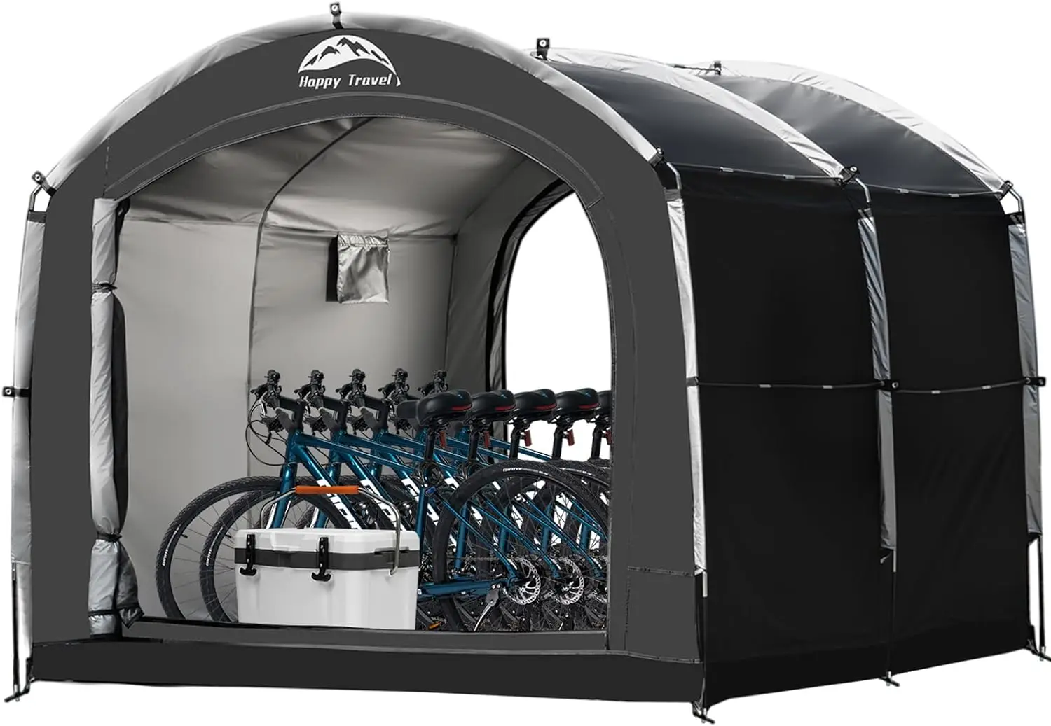 

Outdoor Bike Storage Tent 8×7×6ft Large 2-in-1 Portable Storage Shed with Double Doors Outside Lawn Mower ShelterShedsandBicycle