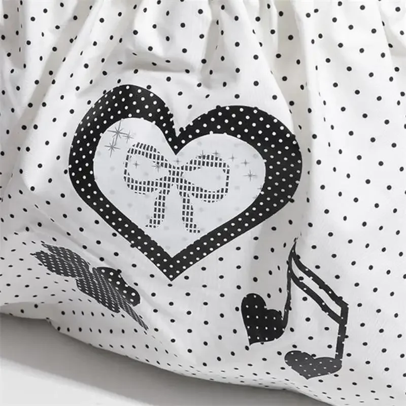 Koreanische Polka Dot Umhängetasche Niedliche Schleife Engelsflügel Design Handtasche Damenmode Pendeln Einkaufstasche Retro Kontrast Einkaufstasche – Detail 13