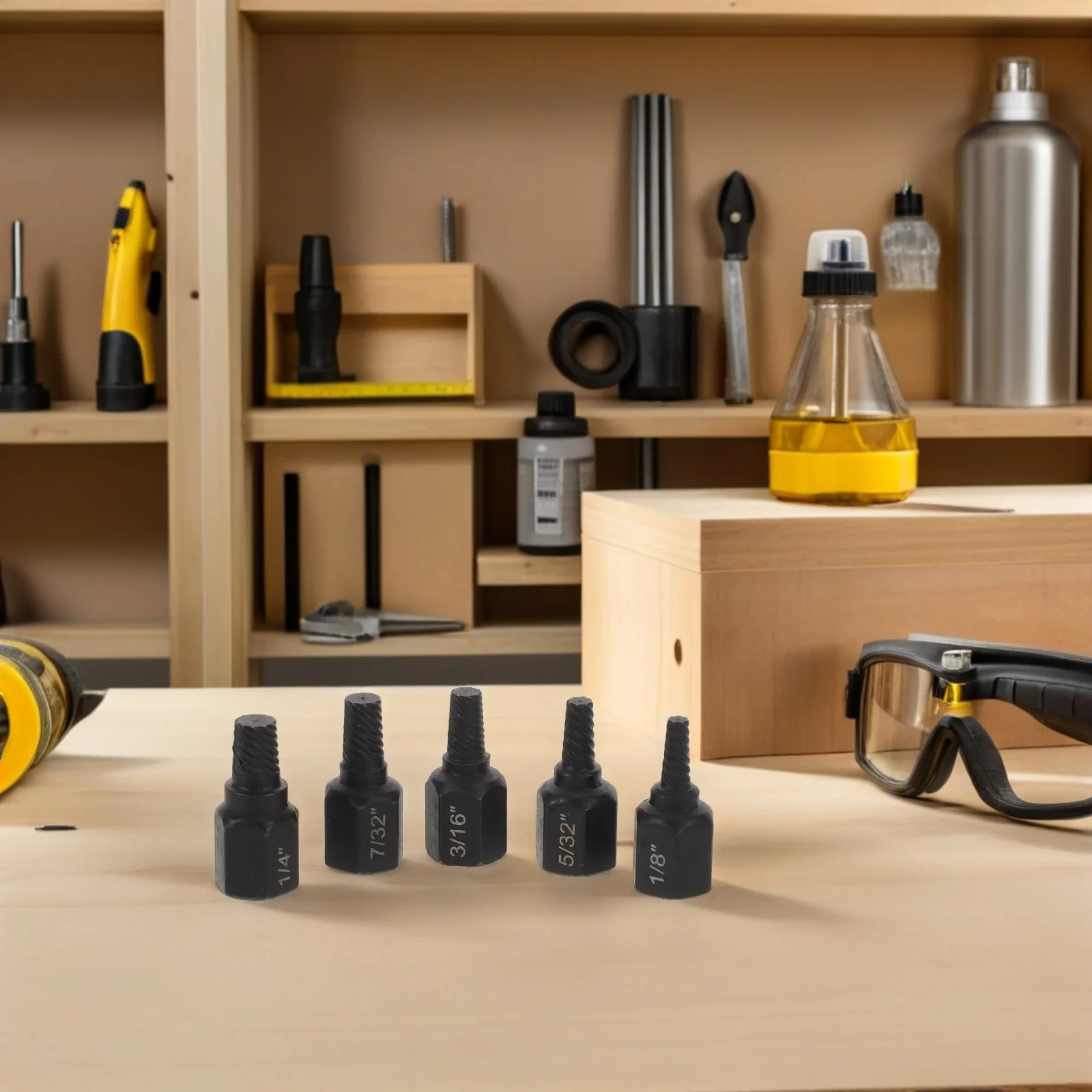 

5Pcs Multi Spline Broken Bolt Extractor Tool Spiral Flute Damaged Screw Remover Heavy Duty Set for Workshop Garage Home Repairs