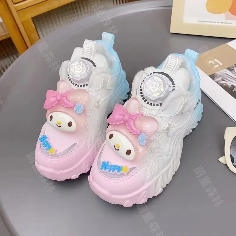 real photo 2024 New Cinnamoroll plus size Branded For Female Students Melody Soft Girl Canvas Shoes women children Skate Shoes