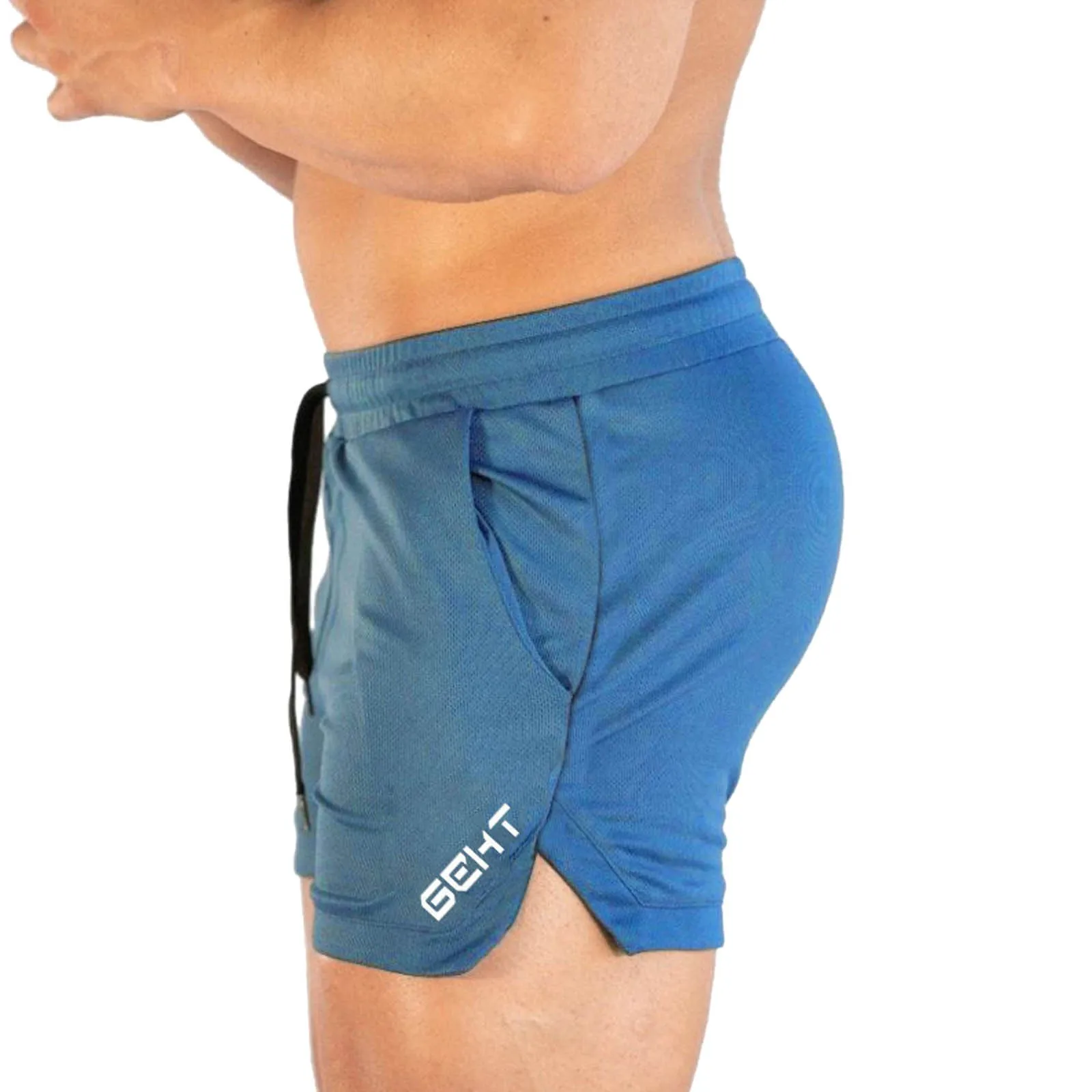 Mens Gym Training Shorts Men Sports Casual Clothing Fitness Workout Running Grid quick-drying compression Shorts Athletics