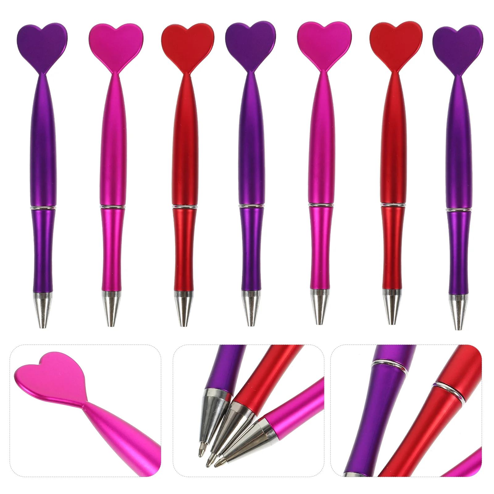 48 Pcs Heart Shaped Ballpoint Pen Creative Students Pens Home Supplies Interesting Ergonomic Writing Love Multi-function