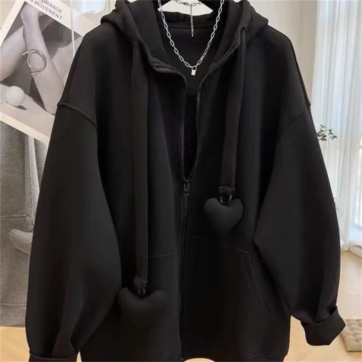 인기 있고 트렌디한 서양식 봄 가을 지퍼 후드 재킷 캐주얼하고 패셔너블한 루즈하고 클래식한 스포츠 탑