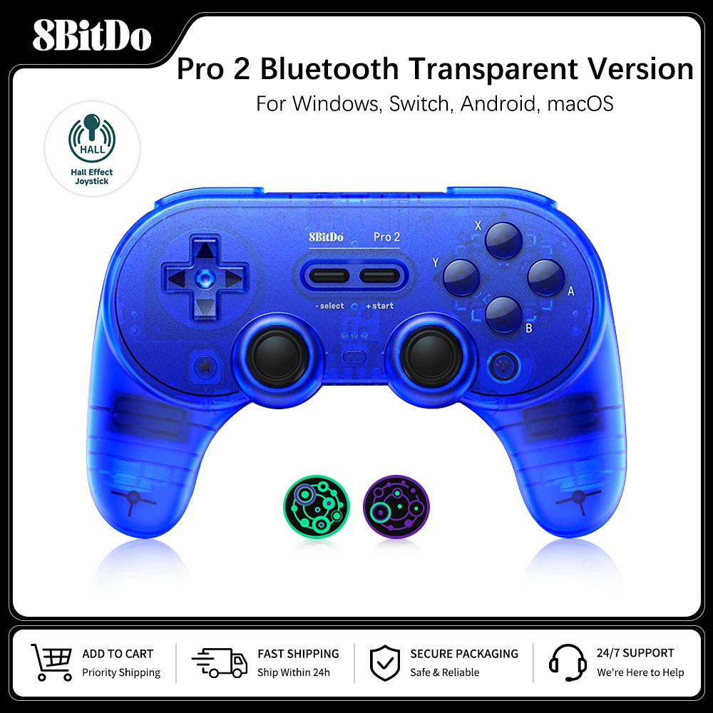 Controle Bluetooth 8BitDo Pro 2 com Joystick Hall Effect para Apple, Nintendo Switch 2, PC, MacOS, Android e Steam Deck Controle Bluetooth 8BitDo Pro 2 com Joystick Hall Effect para Apple, Nintendo Switch 2, PC, MacOS, Android e Steam Deck