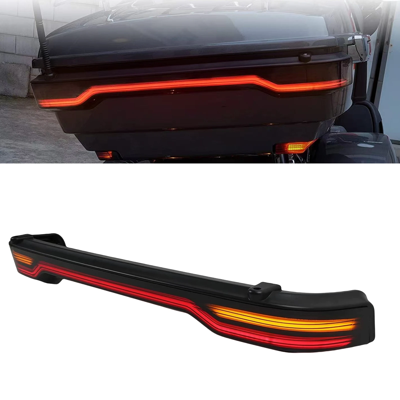 Motorcycle Rear LED Brake Trunk Lid Turn Signal Light Tail Lamp Taillight For Harley Touring King Tour Pak Pack 2014-2023