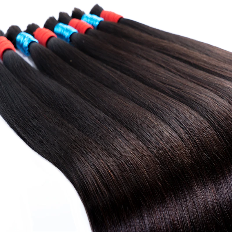 Human Hair Bulk For Braiding Straight Brazilian Virgin Human Hair Bulk No Weft for Braids Straight Bulk Human Hair Natural Black