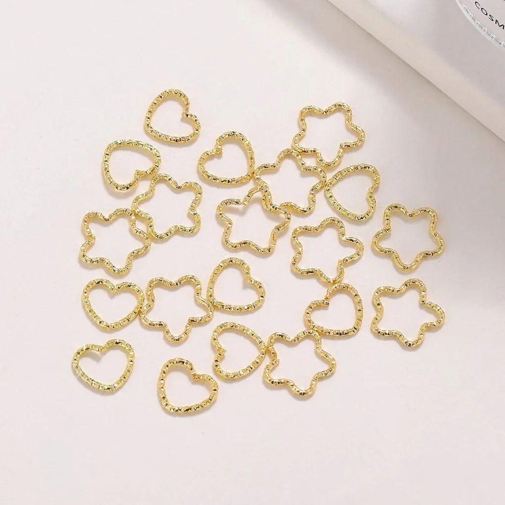 Gold Hair Ring Accessory Star Heart Design Women Hair Clip Popular Metal Cuffs Hair Braid Ring Set Hair Braiding Decoration