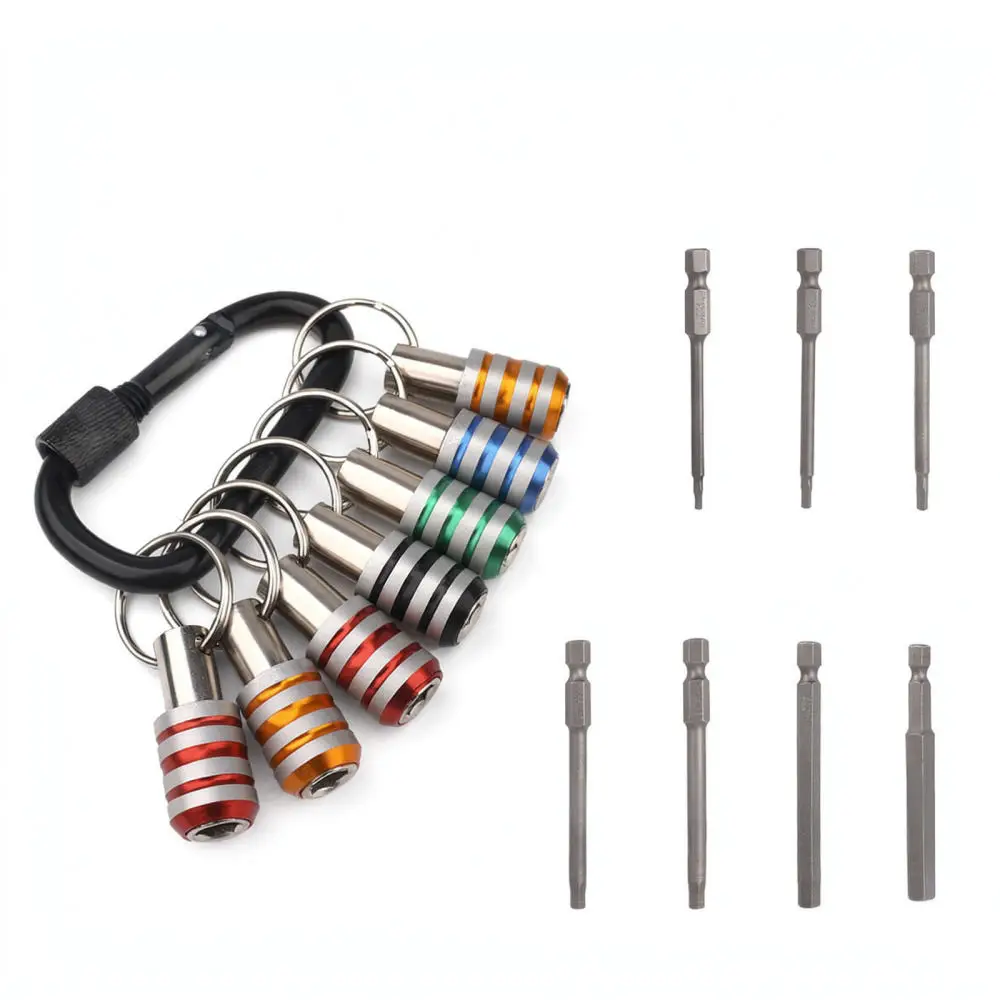 Quick Release Drill Bit Holder Keychain Extension Rod Adapter Hex Shank Connector Aluminum Alloy Organizer Manual Tool Accessory