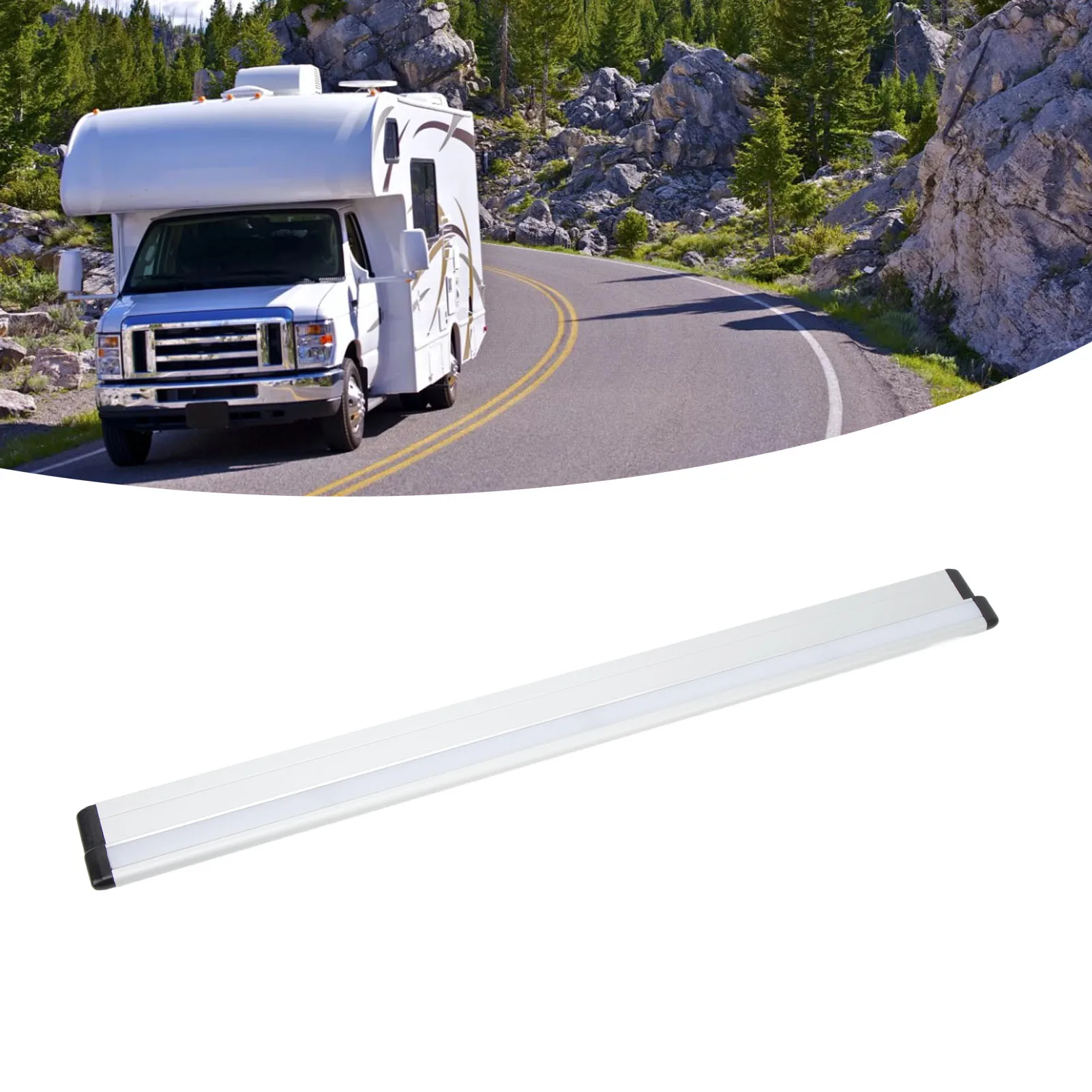 

500mm Folding Desk Rail Aluminum Alloy Rustproof Anti Shake Stable RV Table Rail Convenient for Boat Lightweight Easy Install