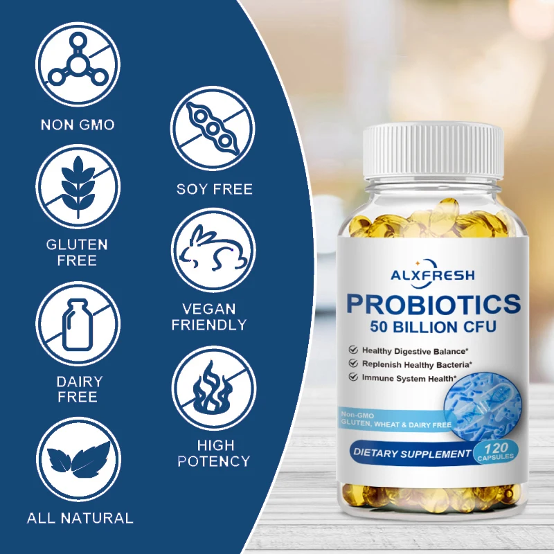 Probiotic Capsules Supplement Relieves Bloating and Constipation Good for Gut Health Improves Digestion Improve Mood and Relieve