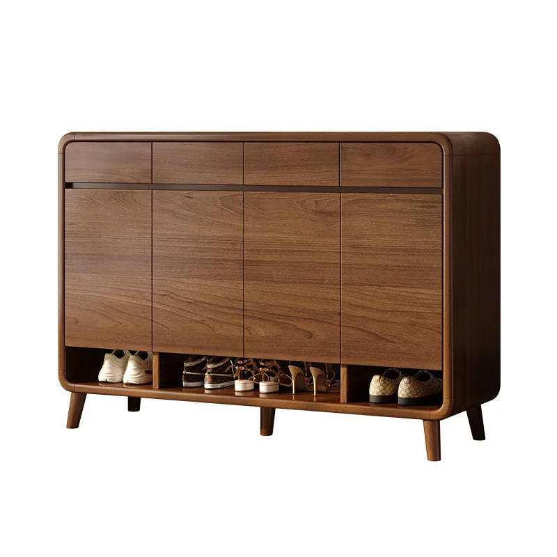 

Shoe cabinet, storage cabinet at entrance of the home, integrated with wall to enter the home, solid wood shoe rack