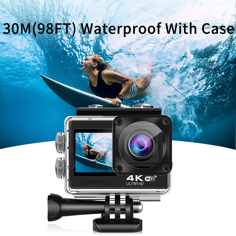 OEM ODM Underwater Camcorder Waterproof Camera Remote Control WiFi 4K30fps Action Camera