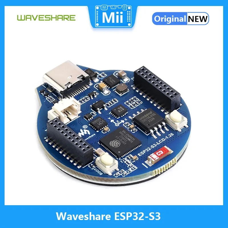 Waveshare ESP32-S3 Development Board, 32-bit LX7 Dual-core Processor, Integrates GC9A01 Display Driver Chip, 1.28inch IPS LCD