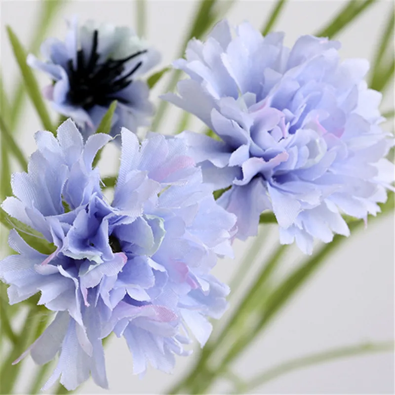 

Long Lasting Fake Flowers for Home Decor Artificial Silk Flower Bouquet Decorative Flowers 3 Forks Wedding Artificial Plant