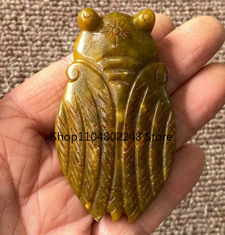 Ancient Old Jade China Antique Old Jade Collection Cicada Carving Statue