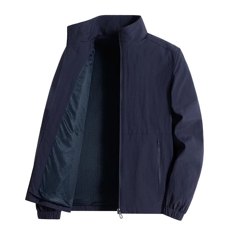 

2026Men's Casual Jacket Lightweight Stand Collar Zip Up Outdoor Spring Autumn Windbreaker Fashion Streetwear Coat men clothing