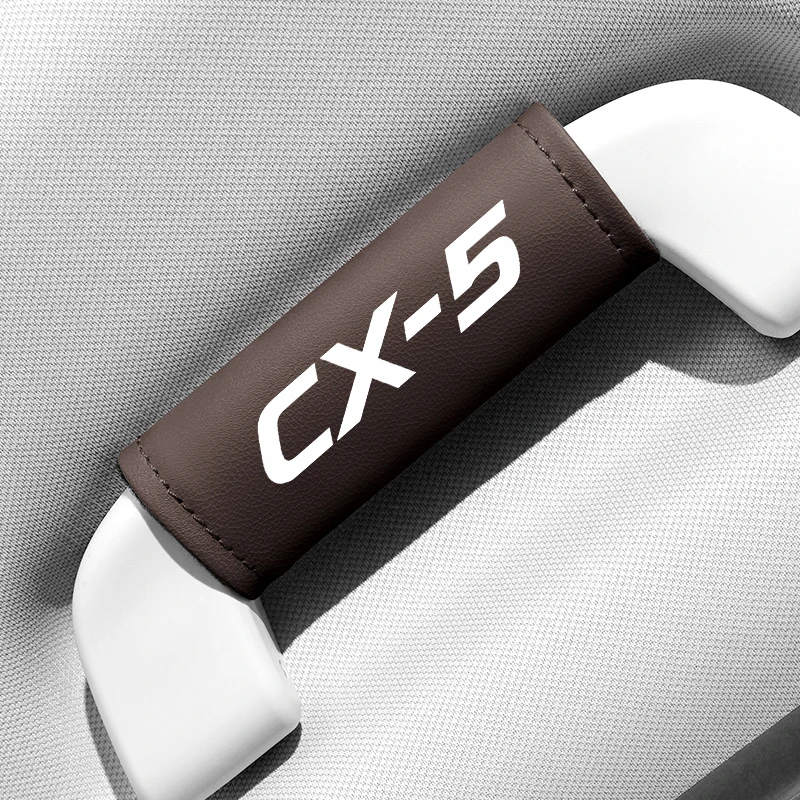 1PC Leather Car Roof Armrest Pull Gloves Door Handle Protection Cover For Mazda CX-5 Cx5 Auto Interior Decoration