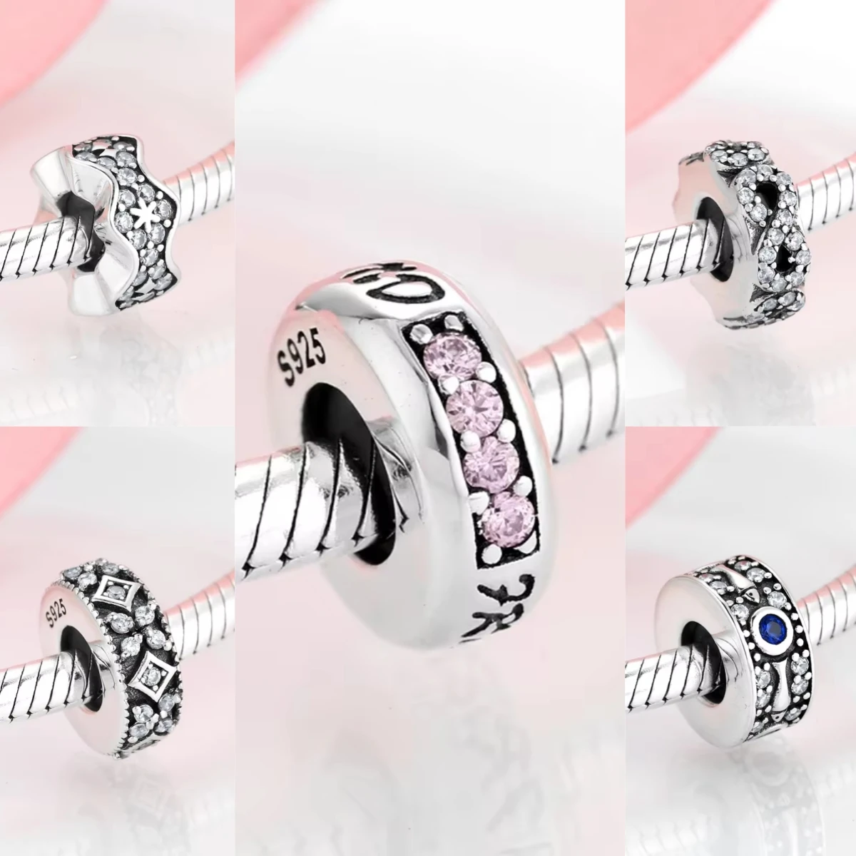 

Модные модные стерлингового серебра 925 пробы, бесконечная звезда любви, белый циркон, пробки, подвески, бусины для женщин, изготовление ювелирных изделий, браслет-подвеска