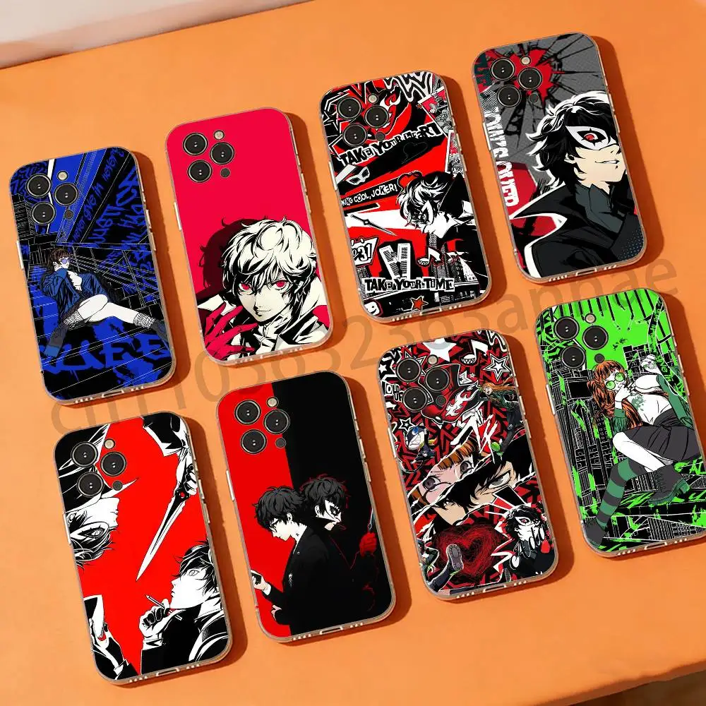 

Game P-Persona 5 Phone Cases For iPhone 17 16 15 14 13 12 11 Pro Max Plus Luxury Camera Protection Plastic