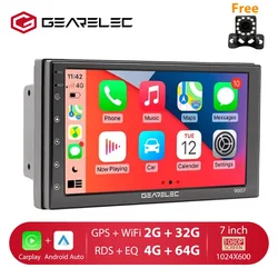 GEARELEC Android 12 Radio samochodowe Carplay Android Auto multimedialny odtwarzacz wideo uniwersalny 7 Cal android Auto Stereo Wifi GPS