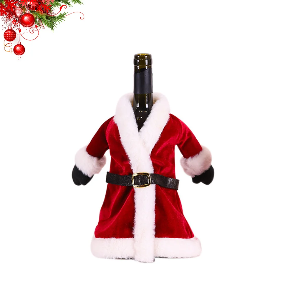 

Decorative Wine Bottle Bag Christmas Red Cover Wrap Pouch Dust Proof for Holiday Party Wedding Home Decor Supplies