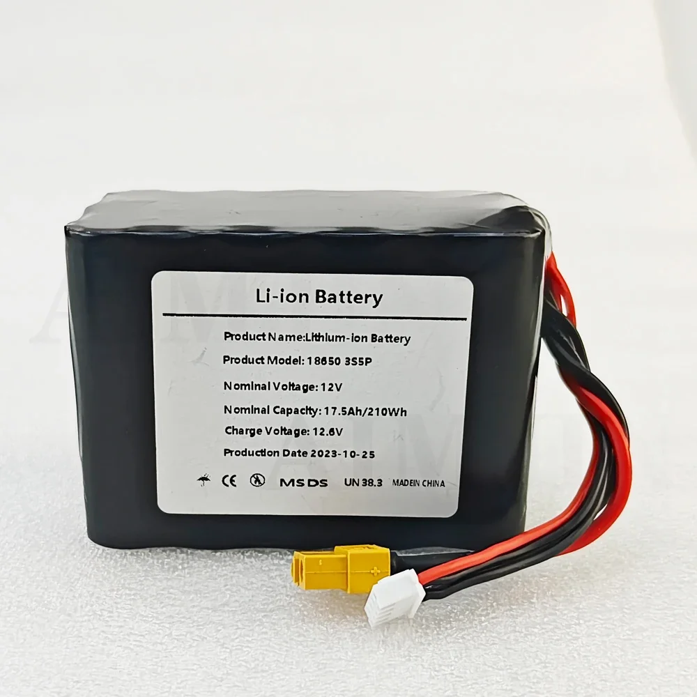 12V 17500mAh UAV แบตเตอรี่ชาร์จต่างๆ RC เครื่องบิน Drone Quadrotor XH2.54-4P XT60 3s5p แบตเตอรี่ลิเธียม