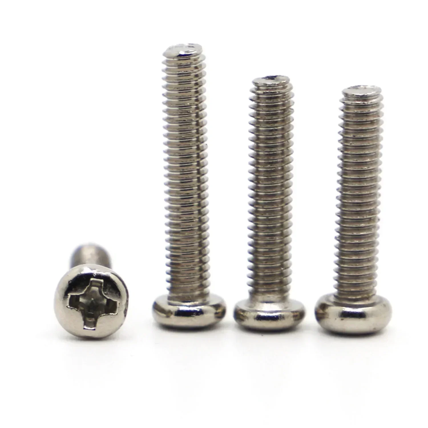 20/50pcs M1.2 M1.4 M1.6 M2.5 M2 M3 M4 ISO7045 DIN7985 GB818 Nickel Plated Cross Recessed Round Pan Head Pm Screw Phillips Screw