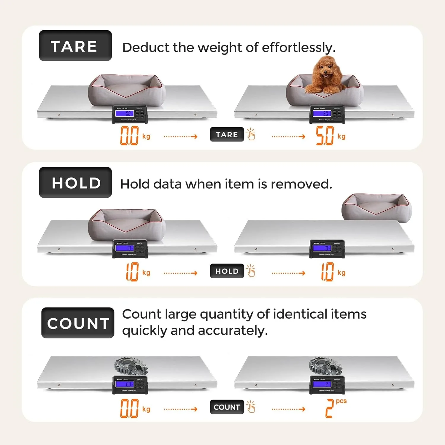 TINDON-X Bilancia antiscivolo per animali domestici 1100 libbre x 0,2 libbre, scala per animali di grandi dimensioni 40,5"x20,8" per cavalli, bovini, pecore, scala per cani veterinari per carichi pesanti