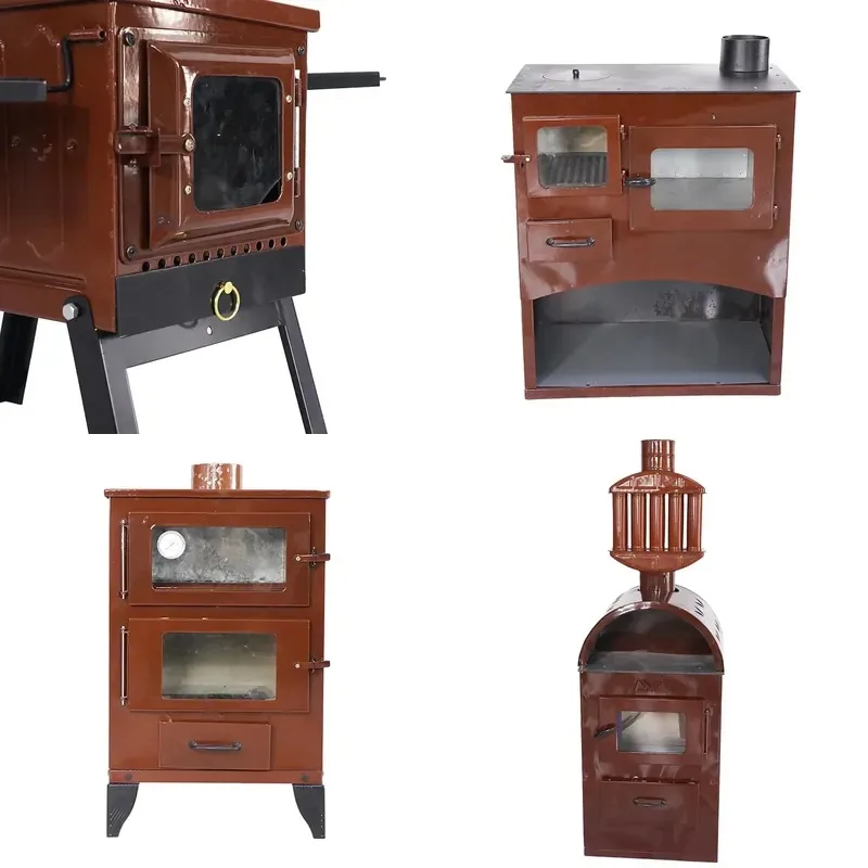 Large Glass Fireplace Modern Cast Iron Wood Cooking Stove Antique Wood Burning Stove