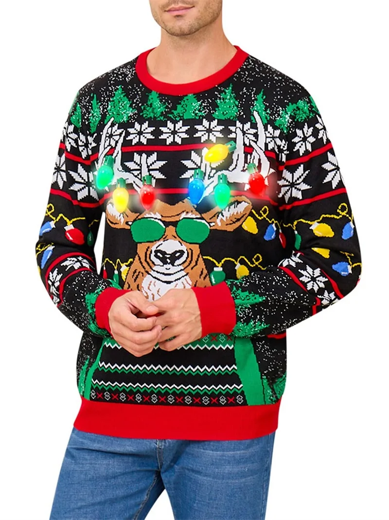 

Ugly Gingerbread Christmas Sweater For Men Full Print Santa Claus Funny Xmas Pullover Sweatshirt Gifts For Christmas Party