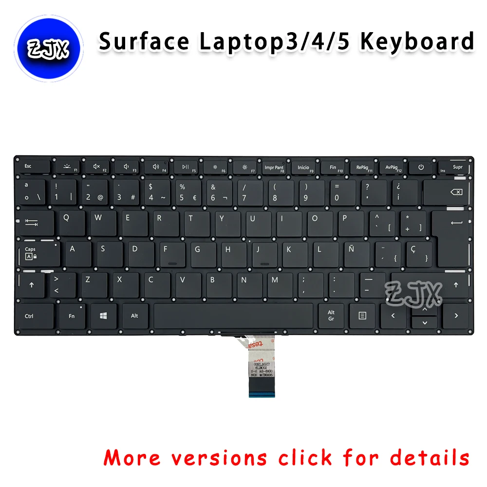 Teclado Original para Microsoft Surface Laptop 14.3 1868 1873 Laptop4 1950 1958 Laptop5 14.5 15